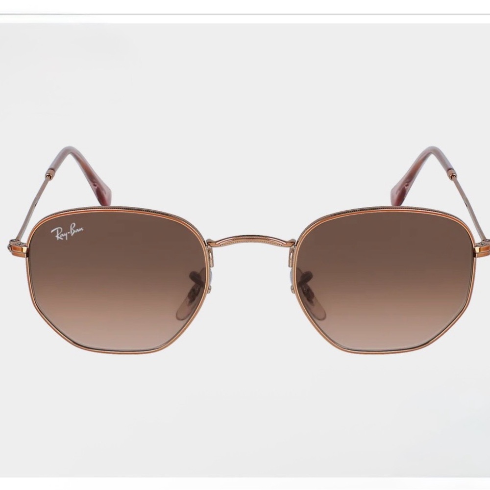 New Authentic Ray-Ban Copper Hexagonal Brown Sung… - image 1